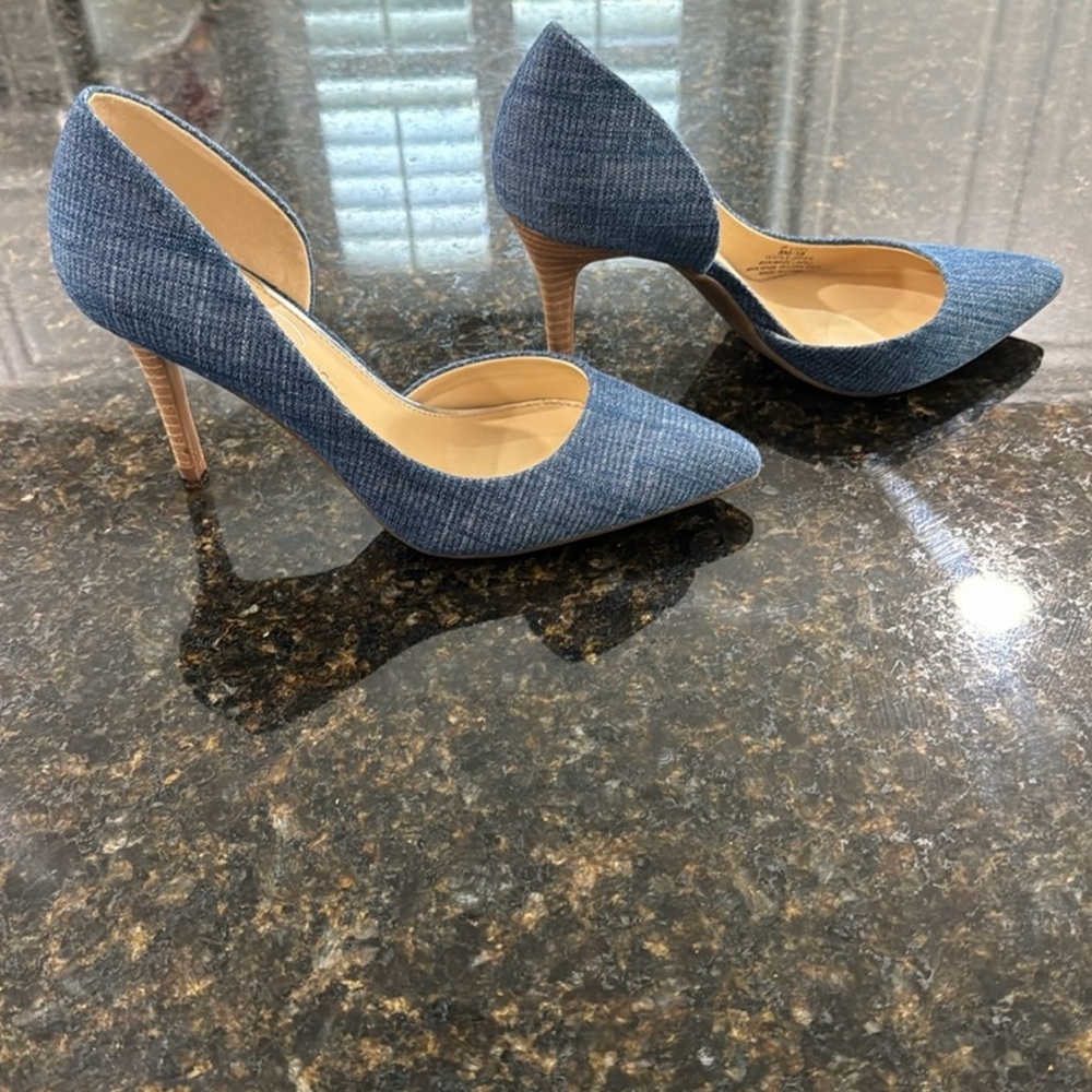 Jessica Simpson Denim Blue Livvy D’Orsay Pointed Heels